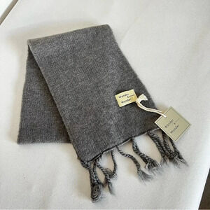 Wander & Wonder Fringed Scarf Kids Grey Gray  54" X 9" Stretchy Soft Comfy Unise